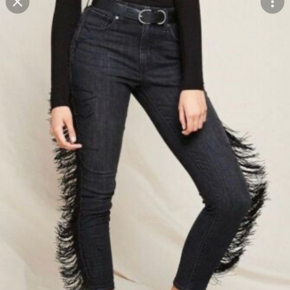 LEVI’S NWT high rise skinny FRINGE on sides of both legs 721 size 26 western